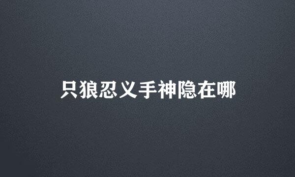只狼忍义手神隐在哪