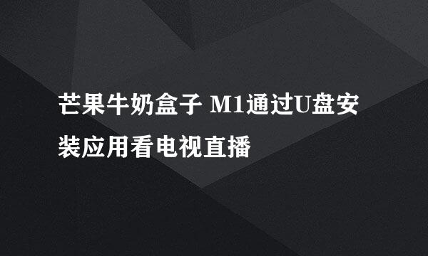 芒果牛奶盒子 M1通过U盘安装应用看电视直播