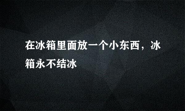 在冰箱里面放一个小东西，冰箱永不结冰