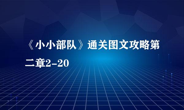 《小小部队》通关图文攻略第二章2-20