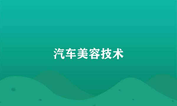 汽车美容技术