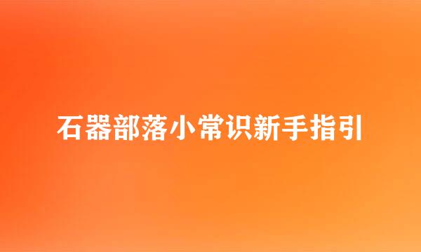 石器部落小常识新手指引