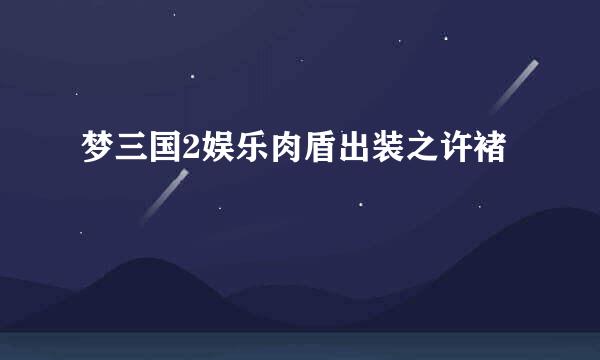 梦三国2娱乐肉盾出装之许褚