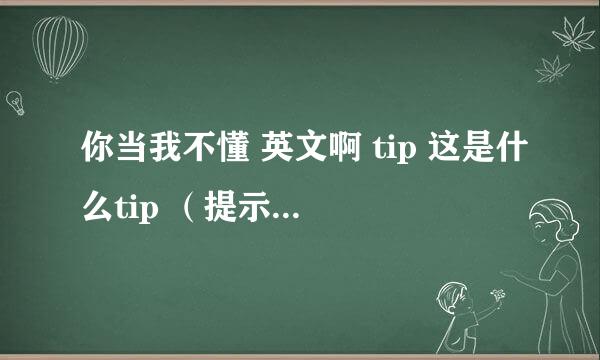 你当我不懂 英文啊 tip 这是什么tip （提示，建议的意思吧）啊？！