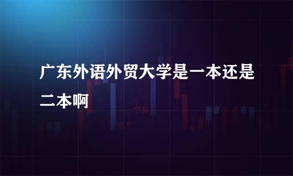 广东外语外贸大学是一本还是二本啊