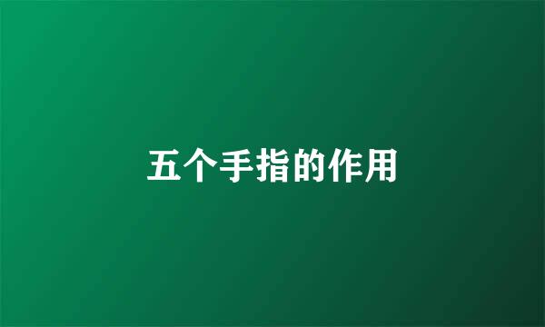 五个手指的作用