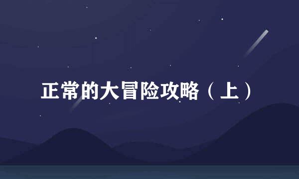 正常的大冒险攻略（上）