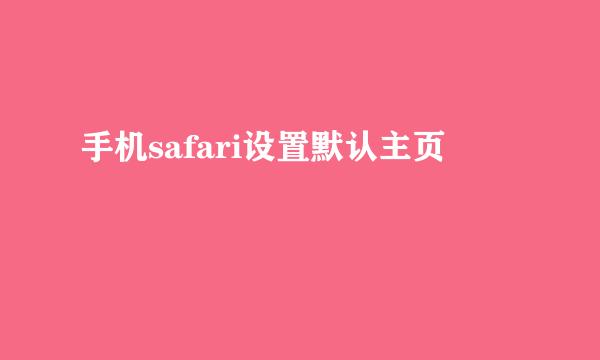 手机safari设置默认主页