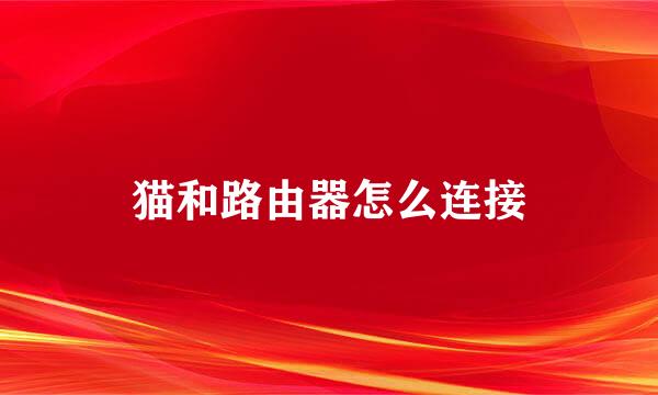 猫和路由器怎么连接