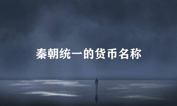 秦朝统一的货币名称