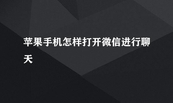 苹果手机怎样打开微信进行聊天