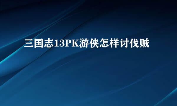 三国志13PK游侠怎样讨伐贼