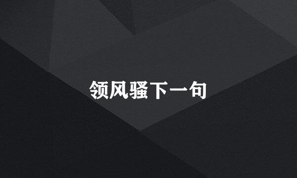 领风骚下一句