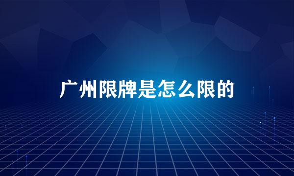 广州限牌是怎么限的