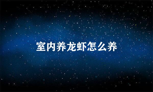 室内养龙虾怎么养