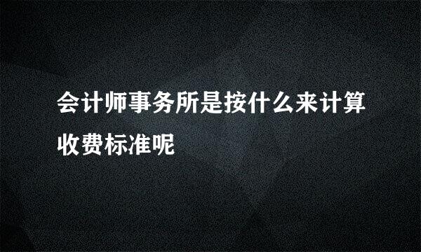 会计师事务所是按什么来计算收费标准呢