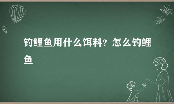 钓鲤鱼用什么饵料？怎么钓鲤鱼