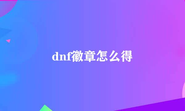 dnf徽章怎么得