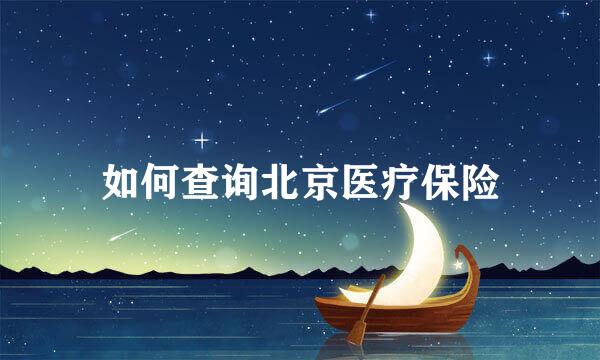 如何查询北京医疗保险