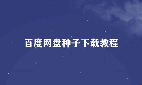 百度网盘种子下载教程