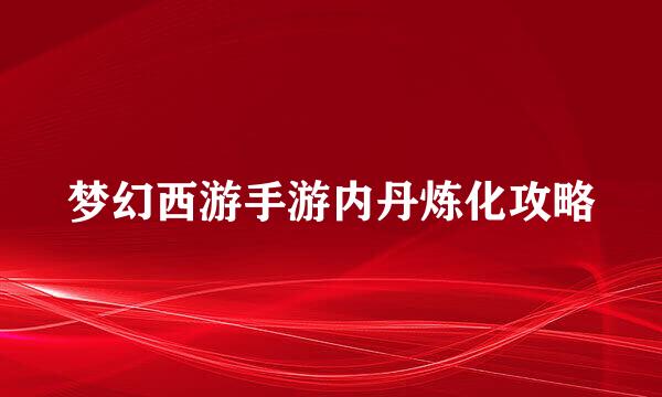 梦幻西游手游内丹炼化攻略