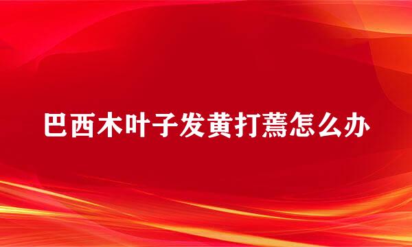 巴西木叶子发黄打蔫怎么办