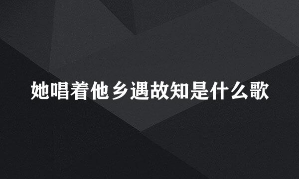 她唱着他乡遇故知是什么歌