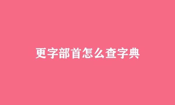 更字部首怎么查字典
