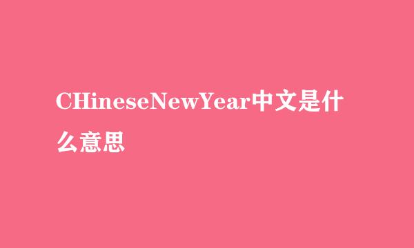 CHineseNewYear中文是什么意思