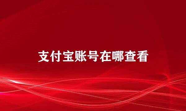 支付宝账号在哪查看