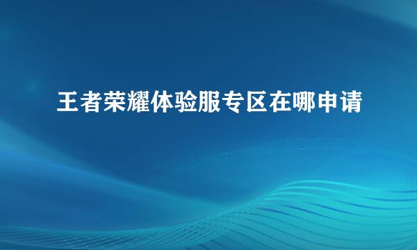 王者荣耀体验服专区在哪申请