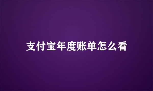 支付宝年度账单怎么看