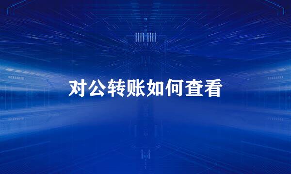 对公转账如何查看