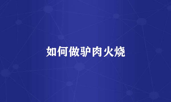 如何做驴肉火烧