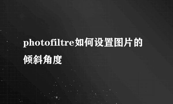 photofiltre如何设置图片的倾斜角度