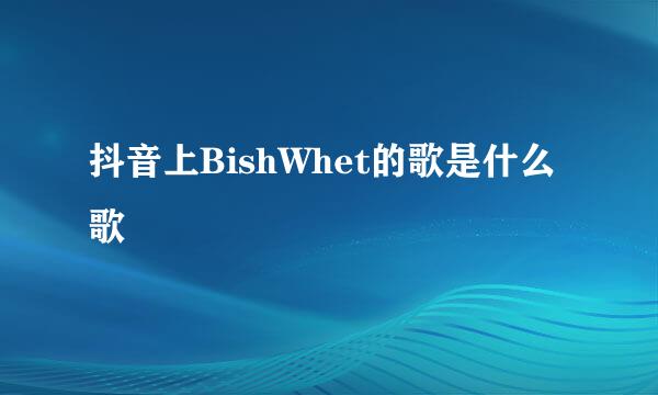 抖音上BishWhet的歌是什么歌