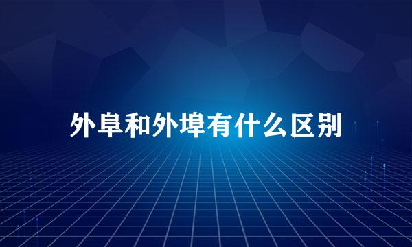 外阜和外埠有什么区别