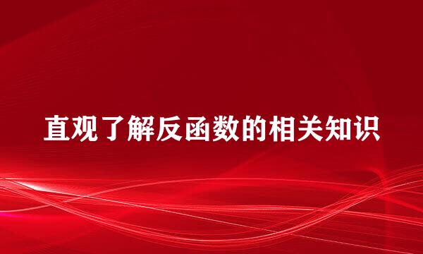 直观了解反函数的相关知识