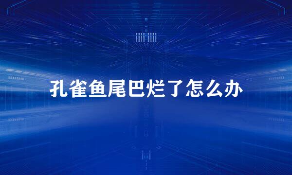 孔雀鱼尾巴烂了怎么办