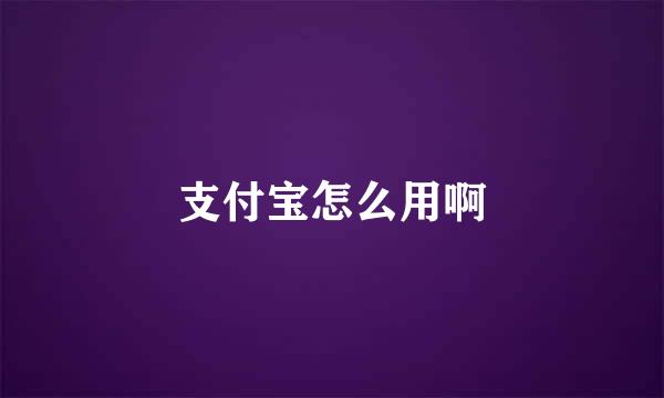 支付宝怎么用啊