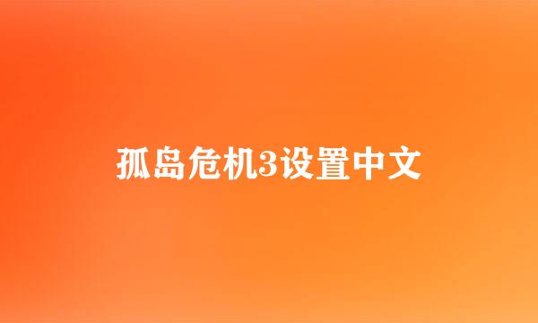 孤岛危机3设置中文