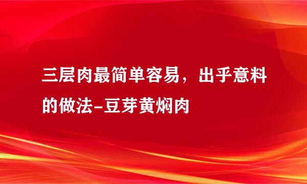 三层肉最简单容易，出乎意料的做法-豆芽黄焖肉