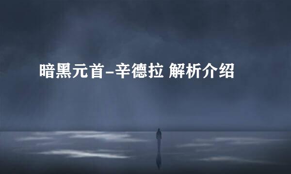 暗黑元首-辛德拉 解析介绍