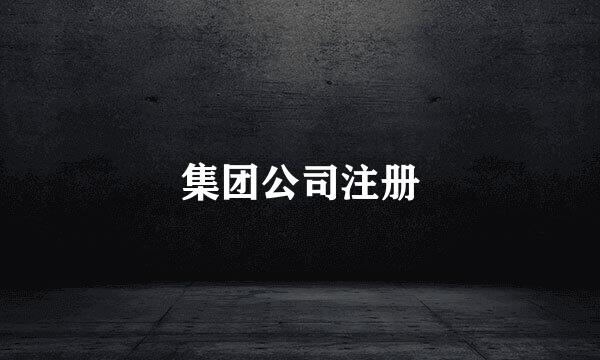 集团公司注册