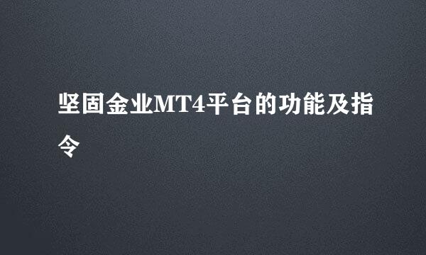 坚固金业MT4平台的功能及指令