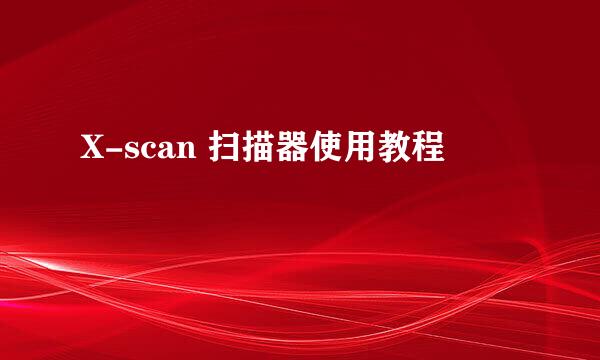 X-scan 扫描器使用教程
