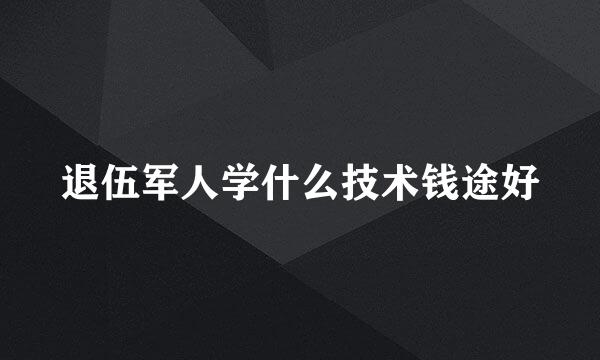 退伍军人学什么技术钱途好