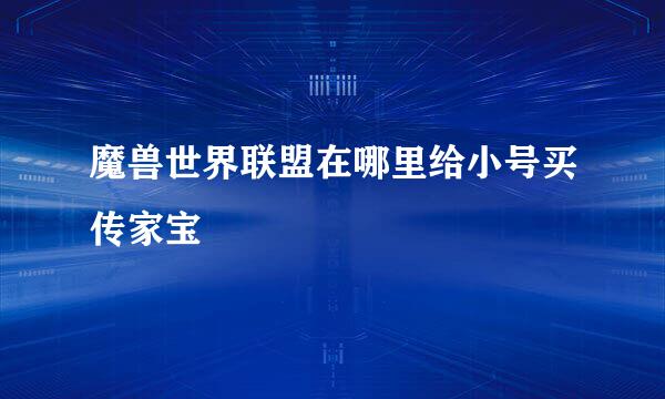魔兽世界联盟在哪里给小号买传家宝