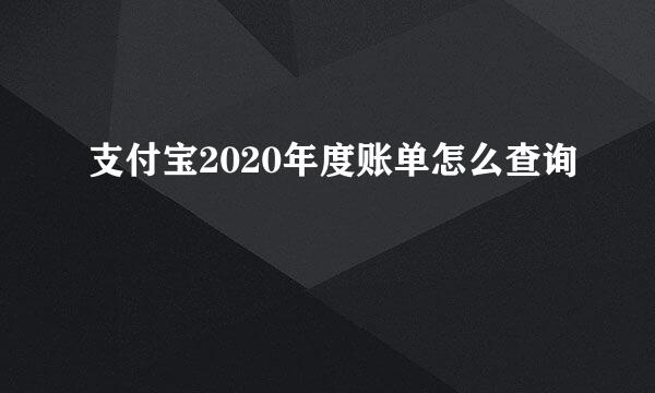 支付宝2020年度账单怎么查询