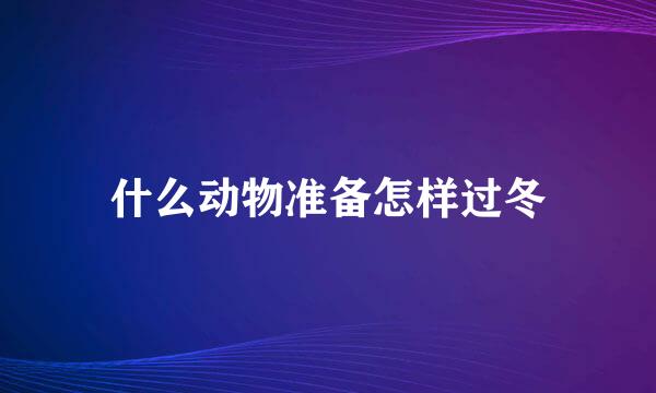 什么动物准备怎样过冬